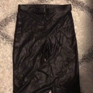 Pleather stretchy leggings